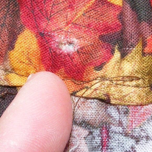 Leaf Skirt, L, A-Line, Ruffle Hem, HANDMADE, Elastic waist back, Knee length - Picture 9 of 10